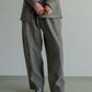 MEYAME BRUSHED JAZZ NEP DENIM WIDE TUCK PANTS