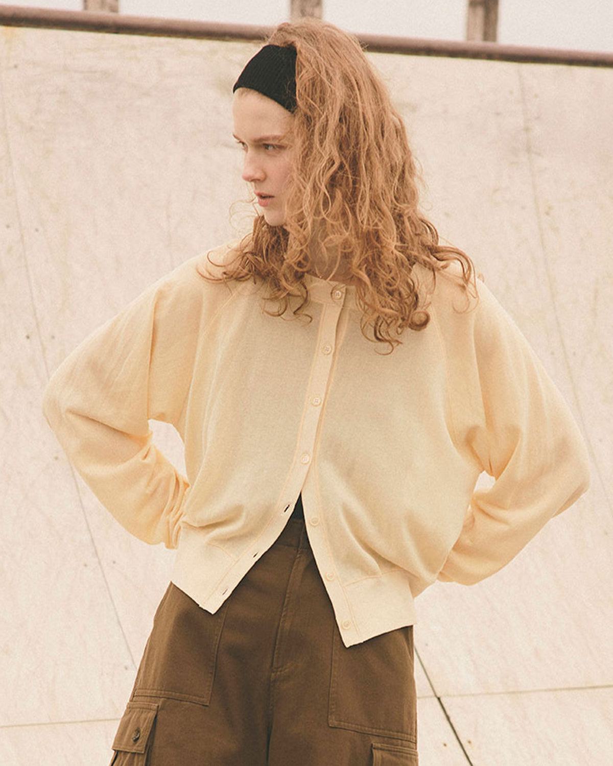 【GRAY/RED/YELLOW】SHEER LONG SLEEVES CARDIGAN