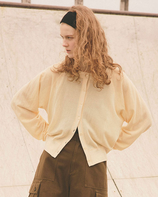 【GRAY/RED/YELLOW】SHEER LONG SLEEVES CARDIGAN
