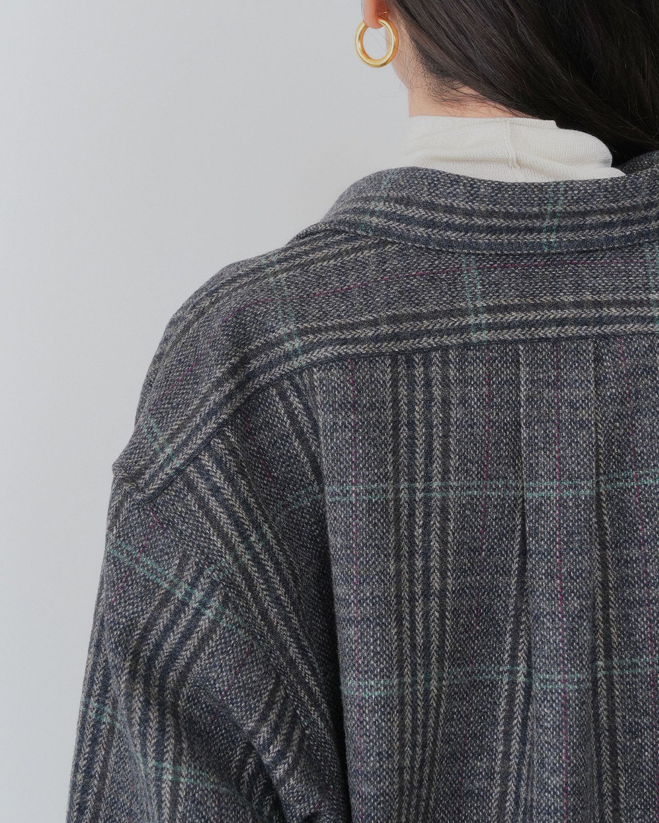 【9月中旬お届け】BRITISH WOOL CHECKED SHIRT JACKET
