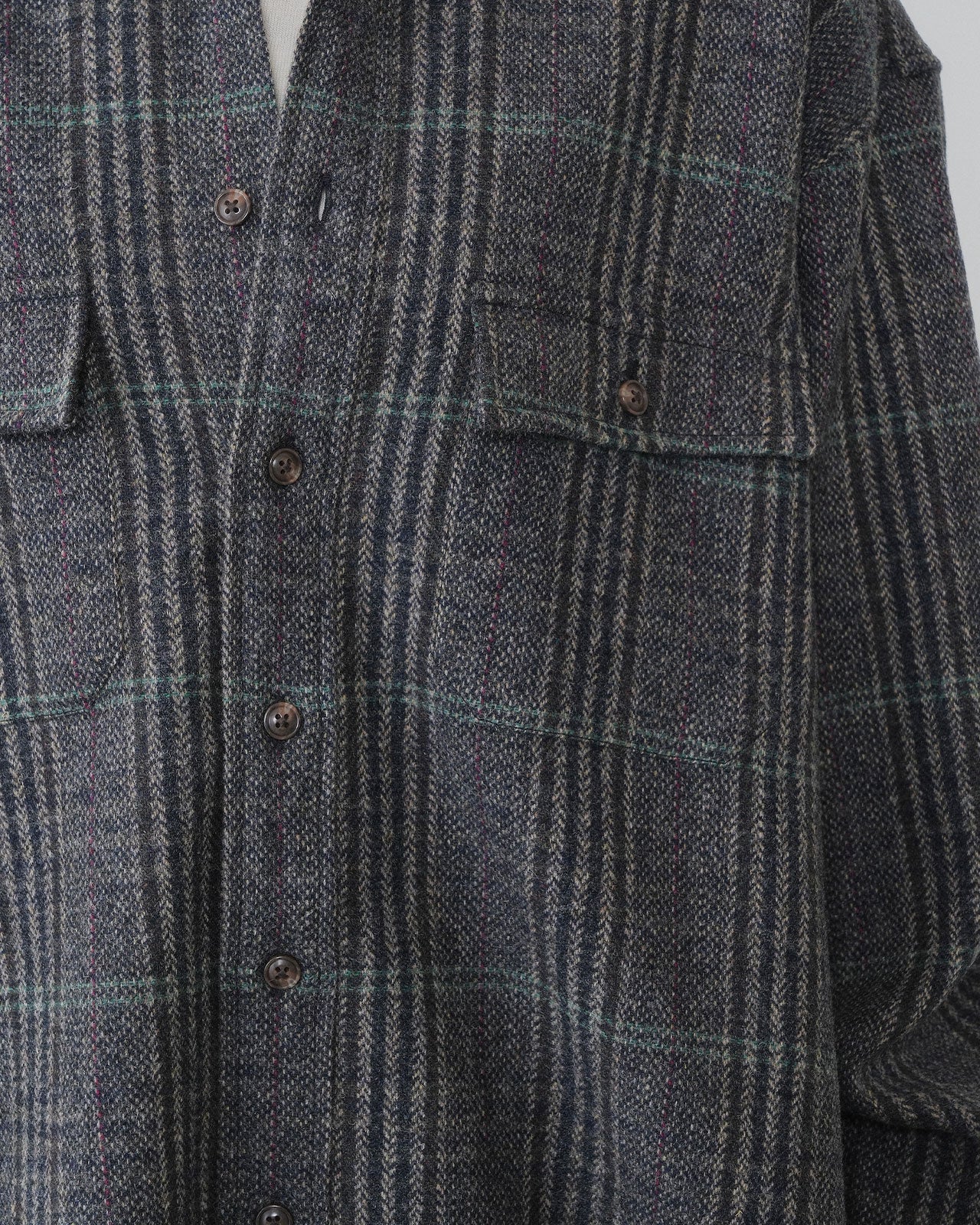 【9月中旬お届け】BRITISH WOOL CHECKED SHIRT JACKET