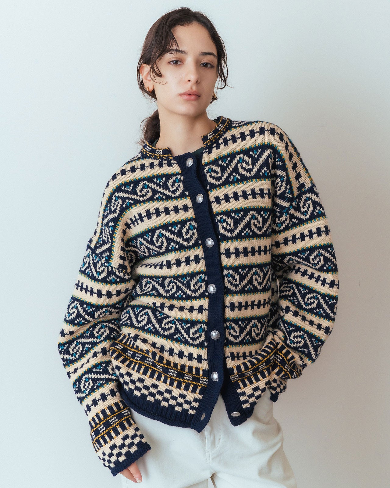 【11月中旬お届け】FAIR ISLE KNIT CARDIGAN