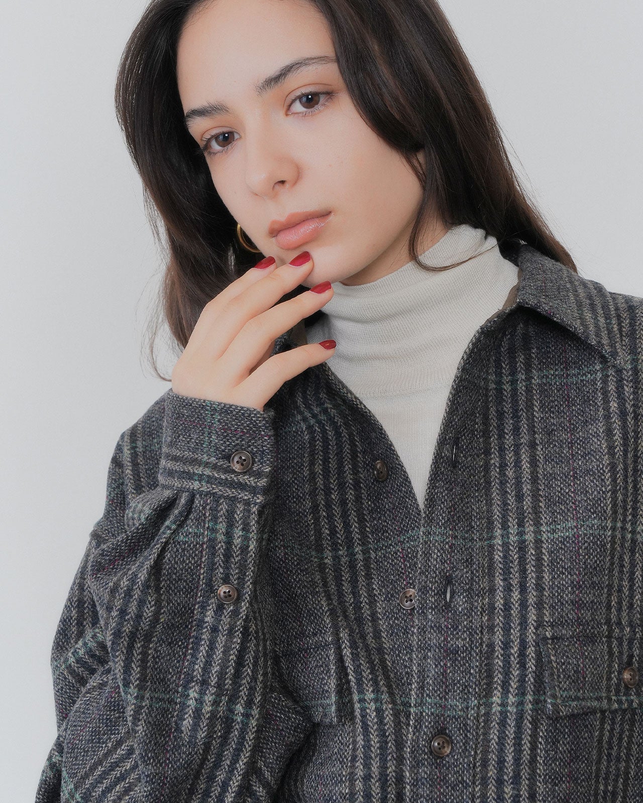 【9月中旬お届け】BRITISH WOOL CHECKED SHIRT JACKET