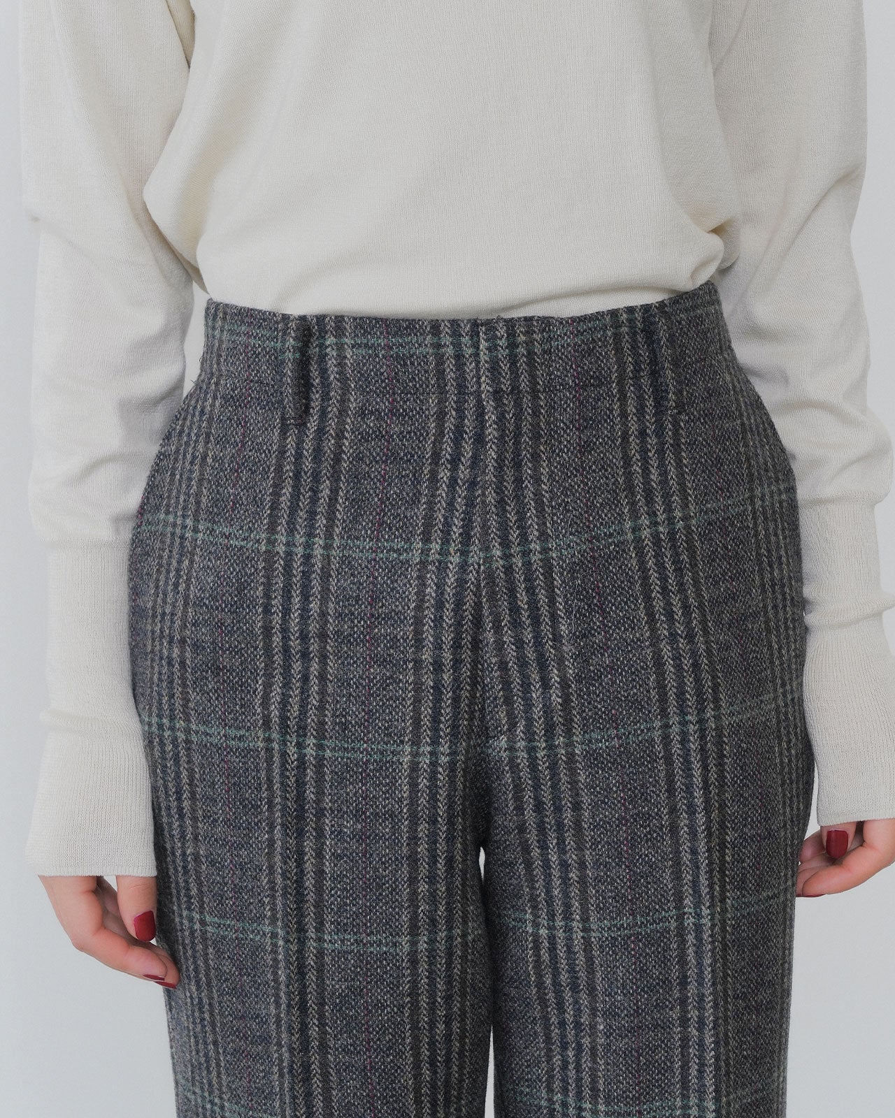 【9月中旬お届け】BRITISH WOOL CHECKED TROUSERS
