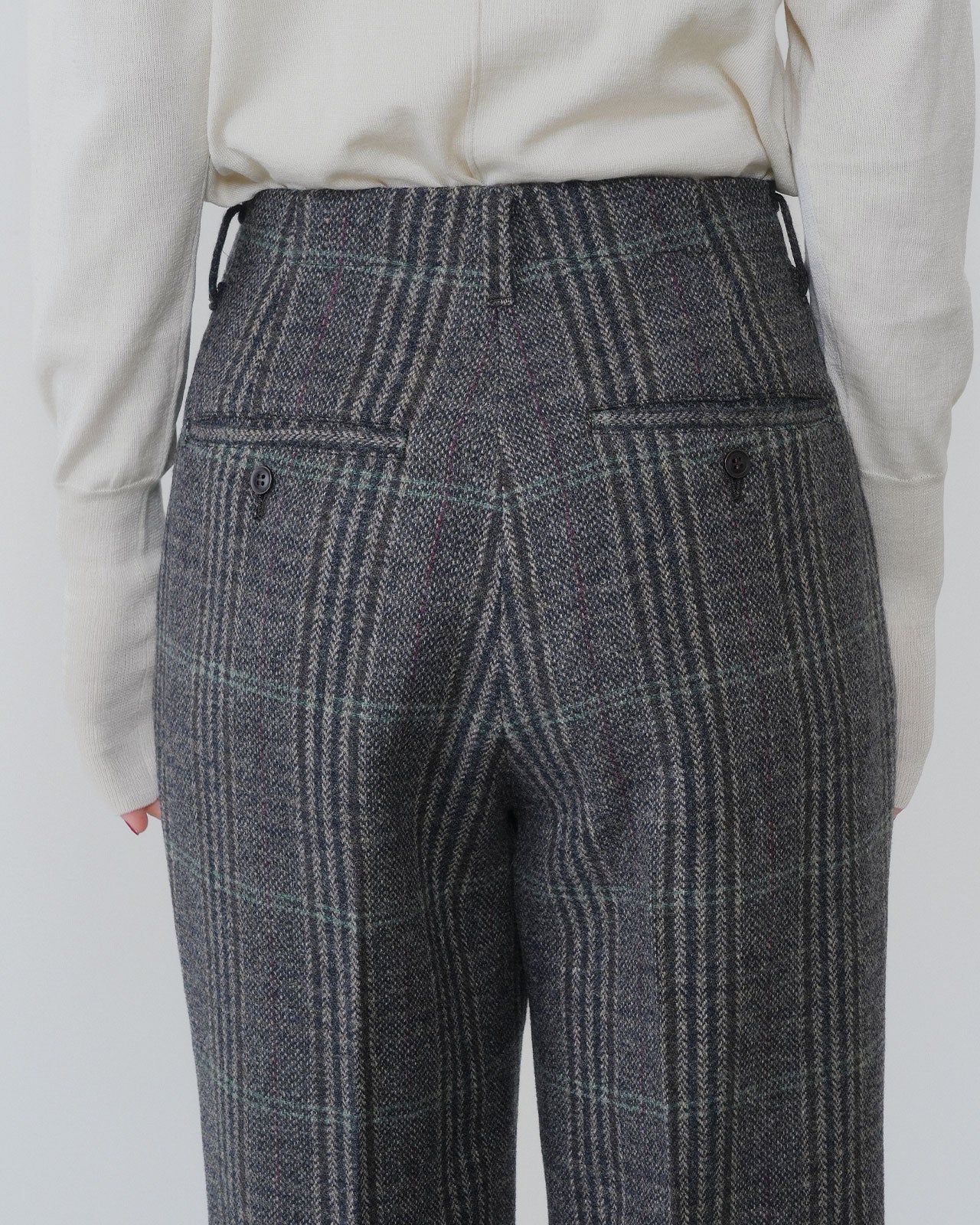 【9月中旬お届け】BRITISH WOOL CHECKED TROUSERS