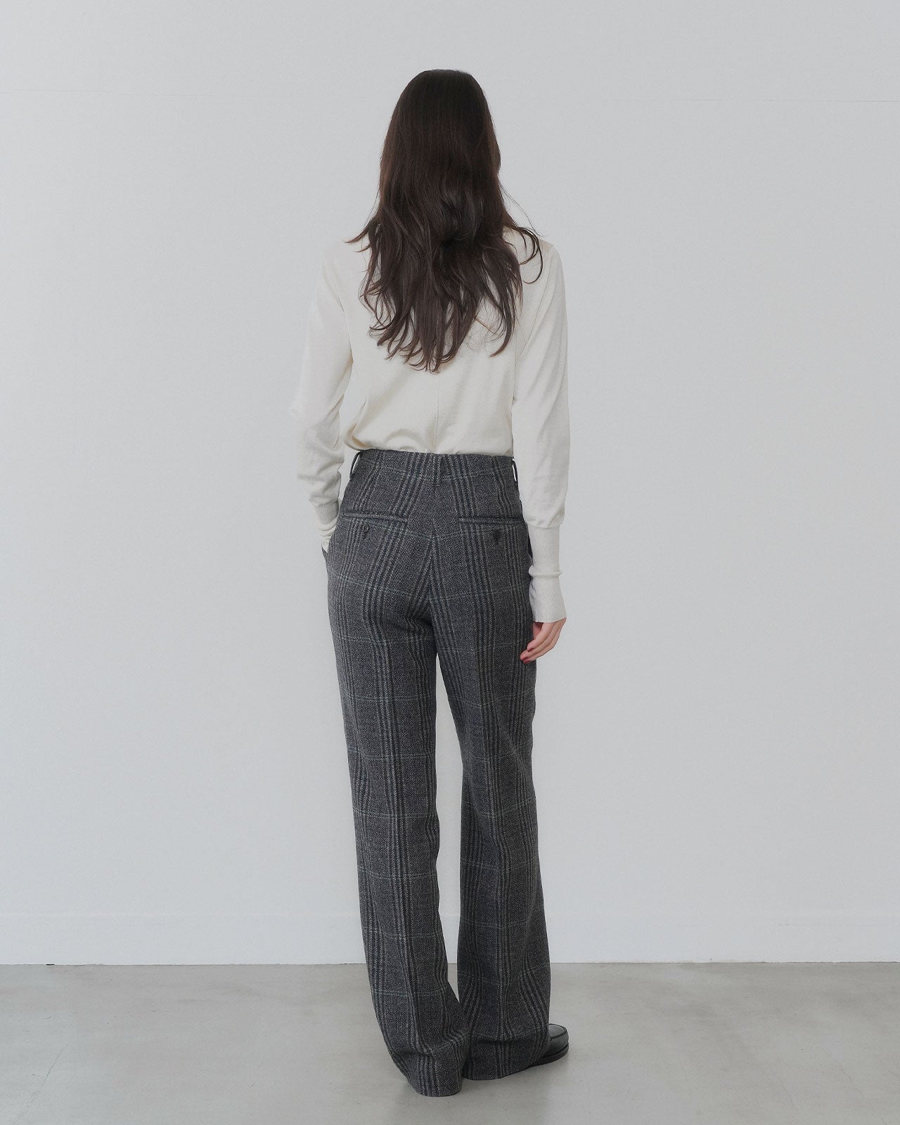 【9月中旬お届け】BRITISH WOOL CHECKED TROUSERS
