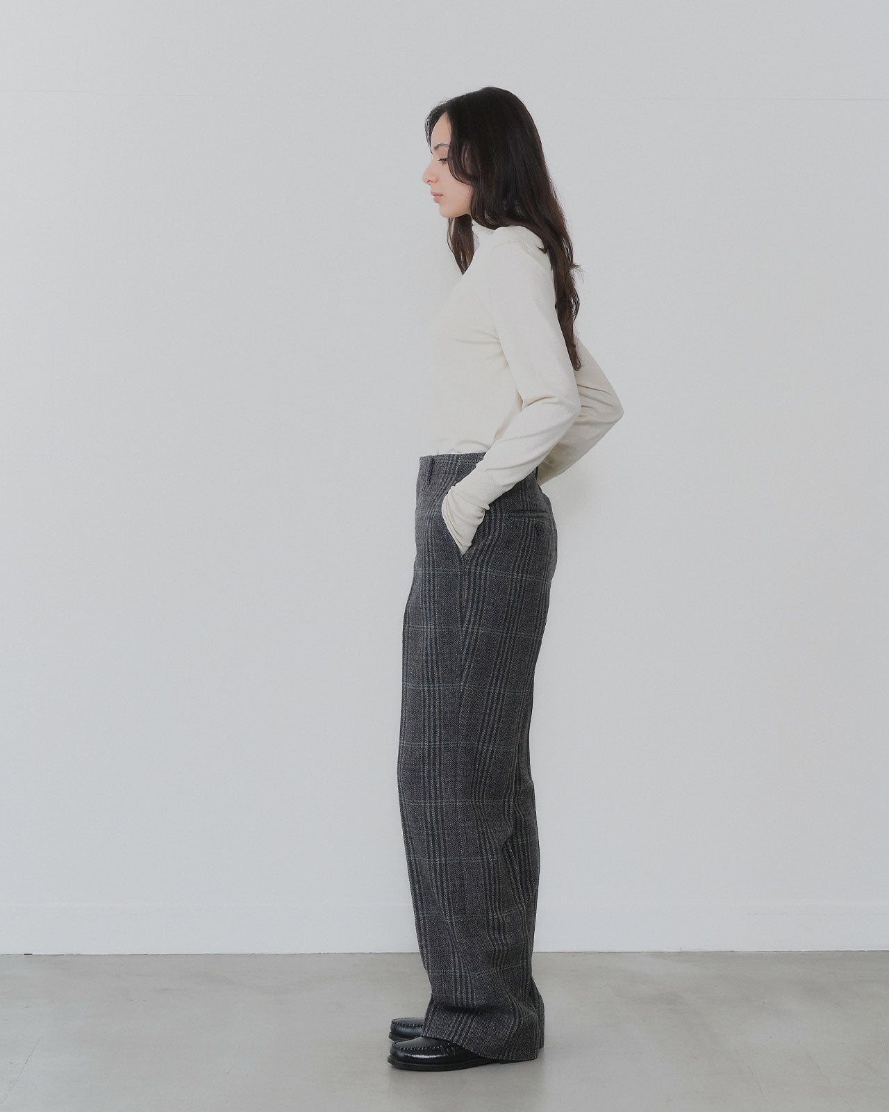 【9月中旬お届け】BRITISH WOOL CHECKED TROUSERS
