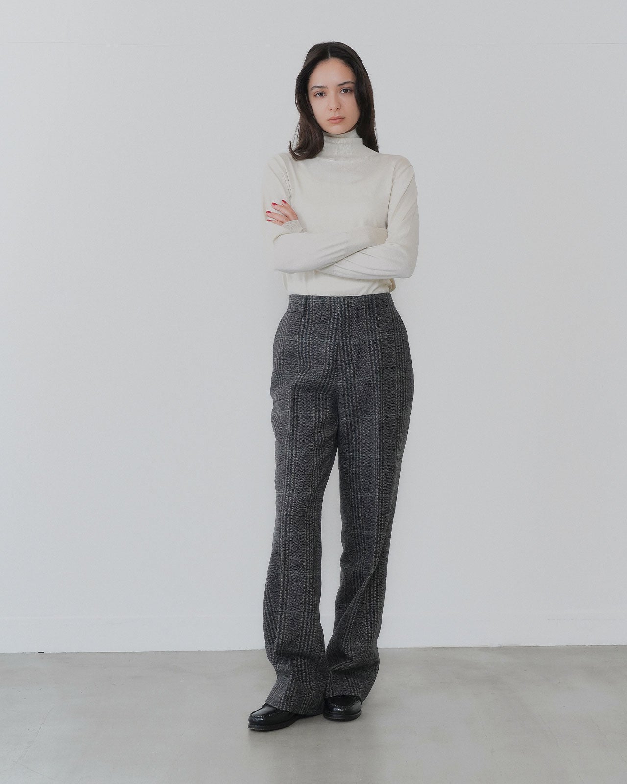 【9月中旬お届け】BRITISH WOOL CHECKED TROUSERS