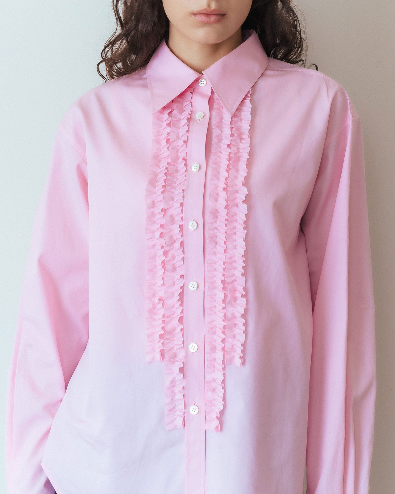 COTTON FRILLED SHIRT