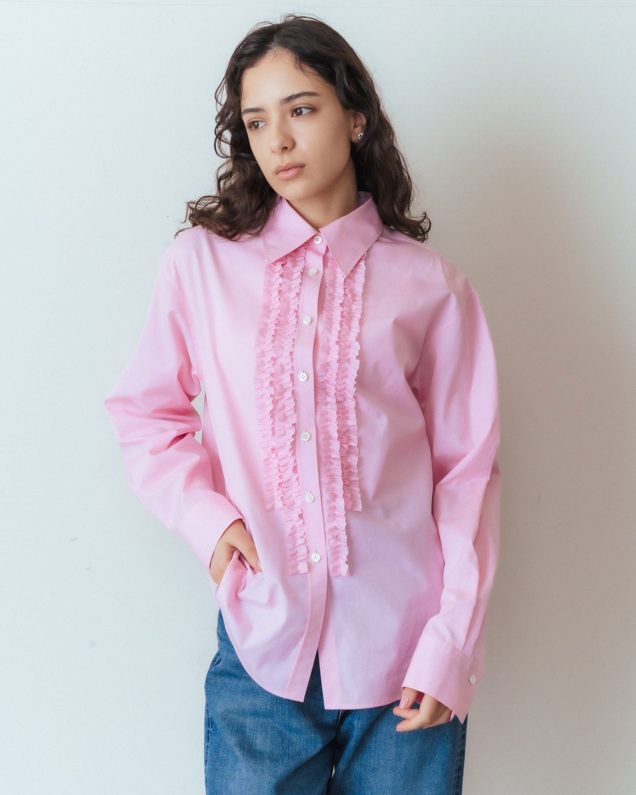 COTTON FRILLED SHIRT