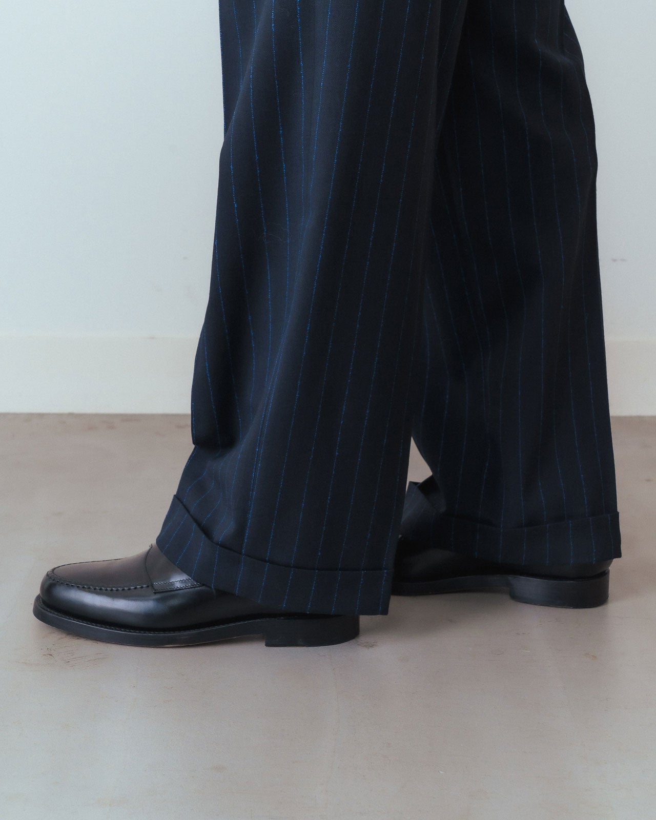 DOUBLE CUFF PINSTRIPE TROUSERS