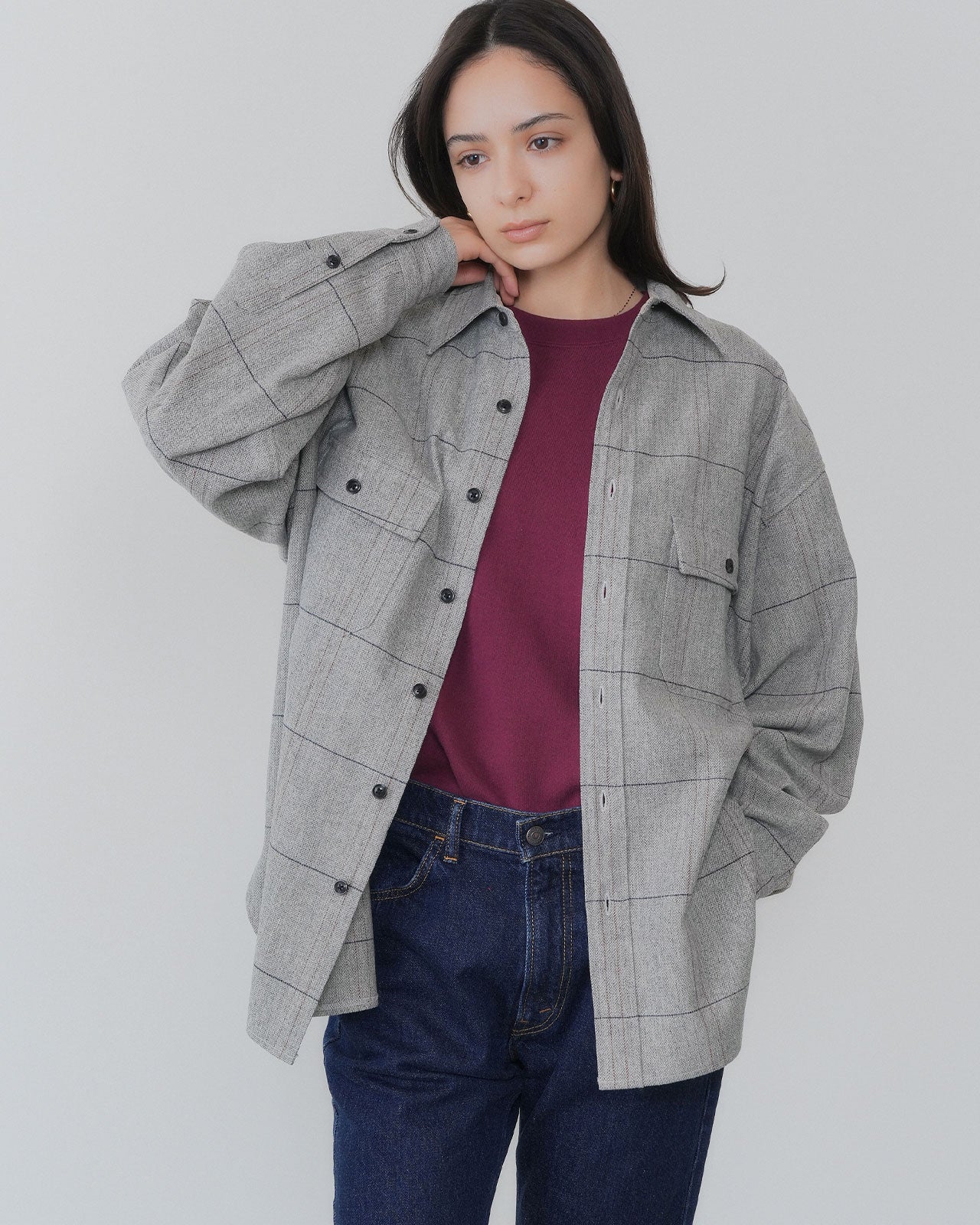 【10月上旬入荷予定】WOOL CHECKED SHIRT JACKET