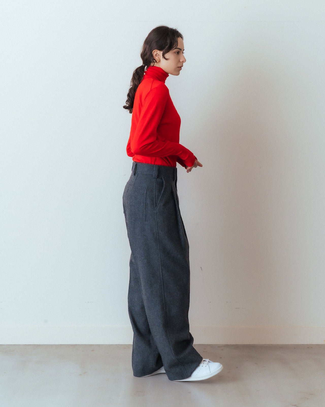 WOOL FLANNEL TOMBOY PANTS