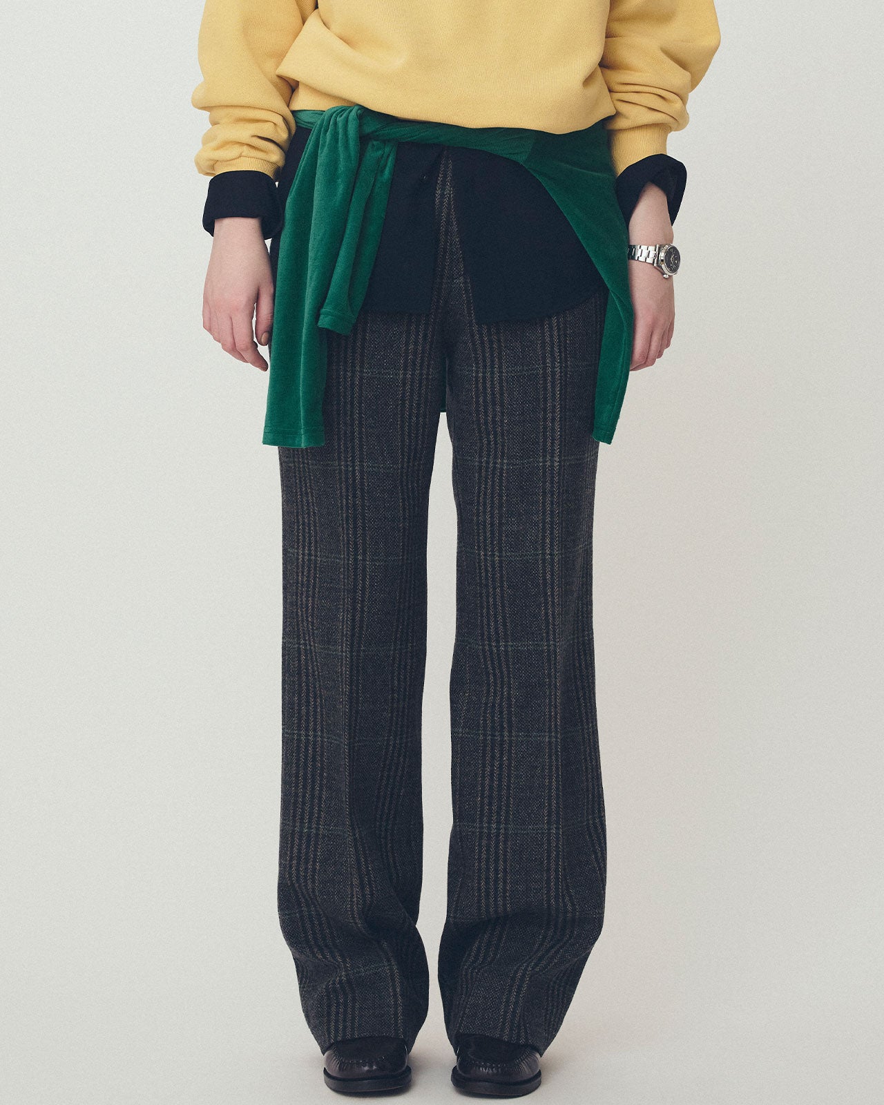 【9月中旬お届け】BRITISH WOOL CHECKED TROUSERS