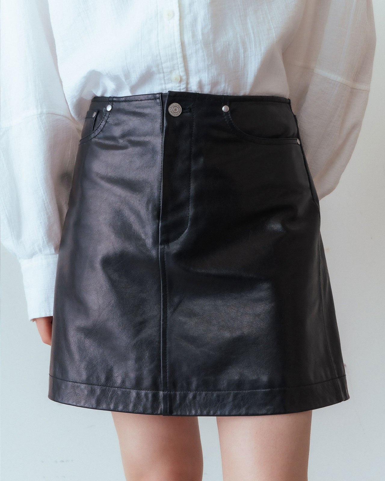 LEATHER MINI SKIRT