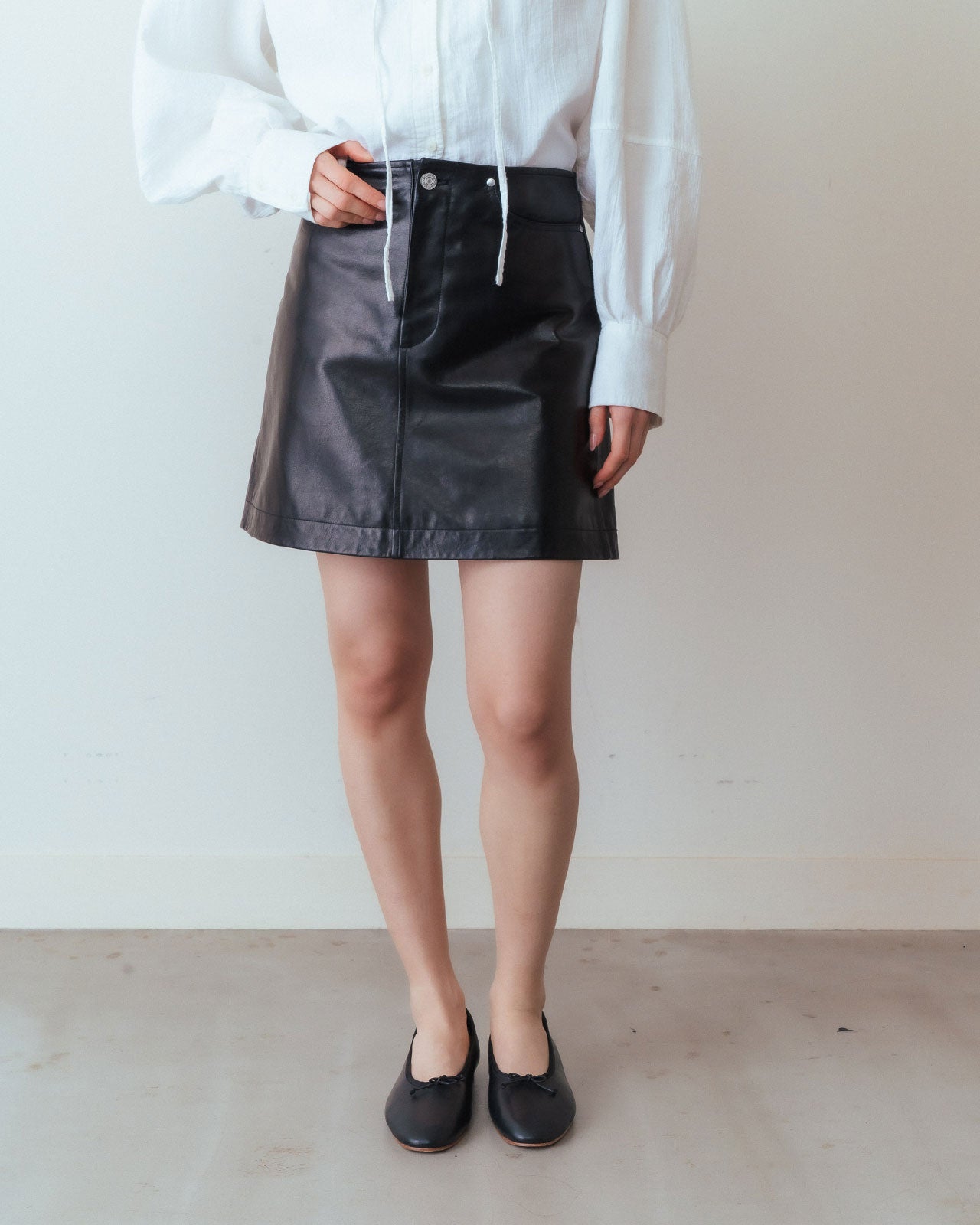 Shinzone（シンゾーン）】LEATHER MINI SKIRT ミニスカート