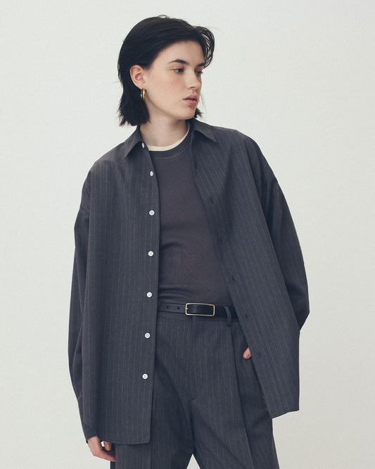 【10月上旬入荷予定】WASHABLE WOOL DADDY SHIRT(STRIPE)