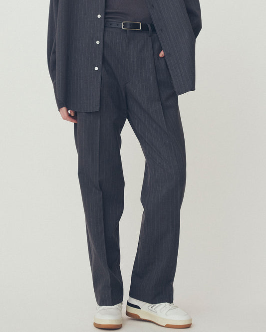 【10月上旬入荷予定】WASHABLE WOOL CHRYSLER PANTS（STRIPE)