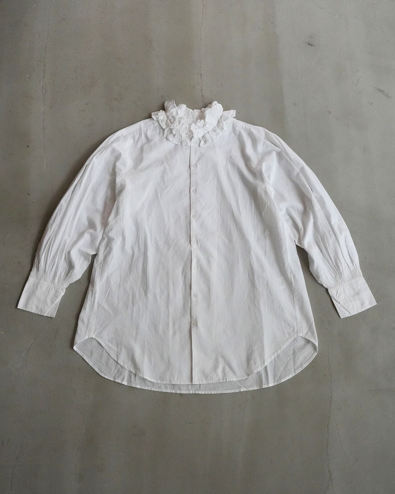 Crinkle Crinkle Crinkle cotton frill coller shirts