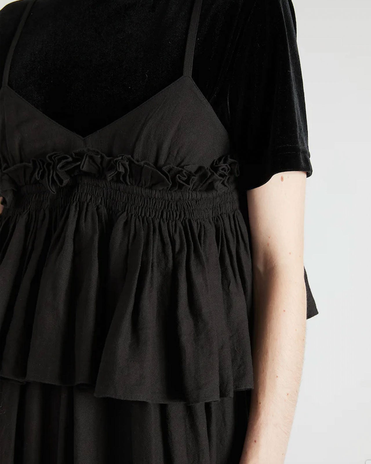 Crinkle Crinkle Crinkle embroidery scallop cami dress