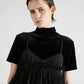 Crinkle Crinkle Crinkle embroidery scallop cami dress