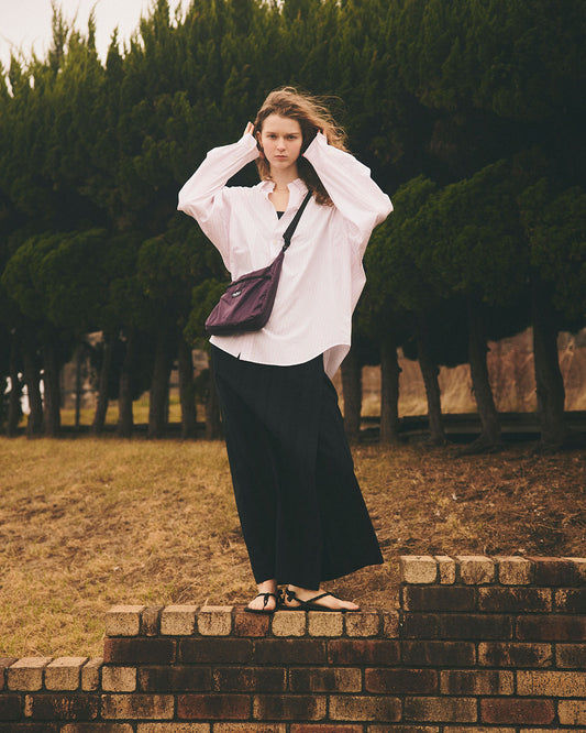 【6月上旬入荷予定】LINEN STRIPED WRAP SKIRT