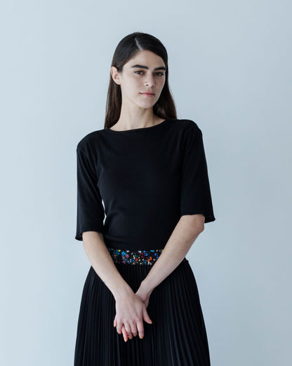 MEYAME RIB HALF-SLEEVE TEE
