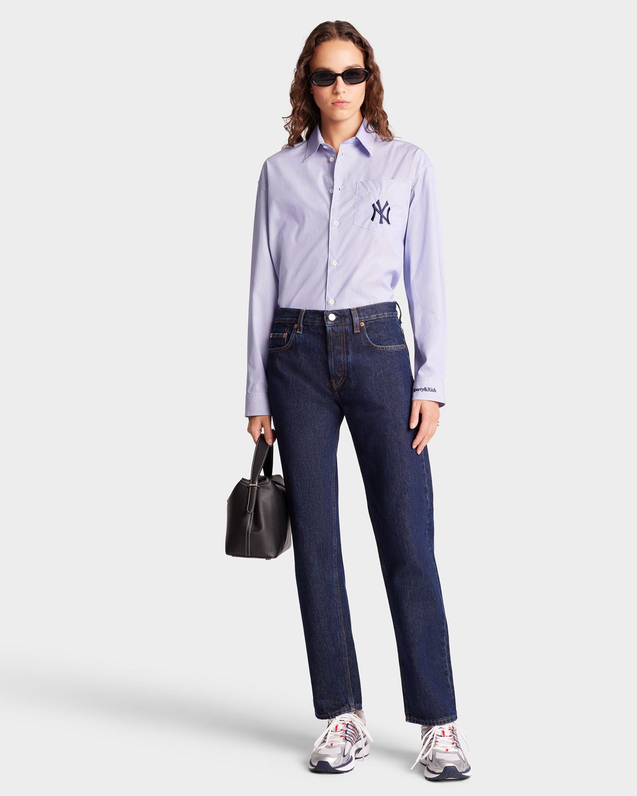 SPORTY&RICH Yankees Serif Oversized Shirt