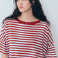 FRENCH STRIPED HALF SLEEVE TEE