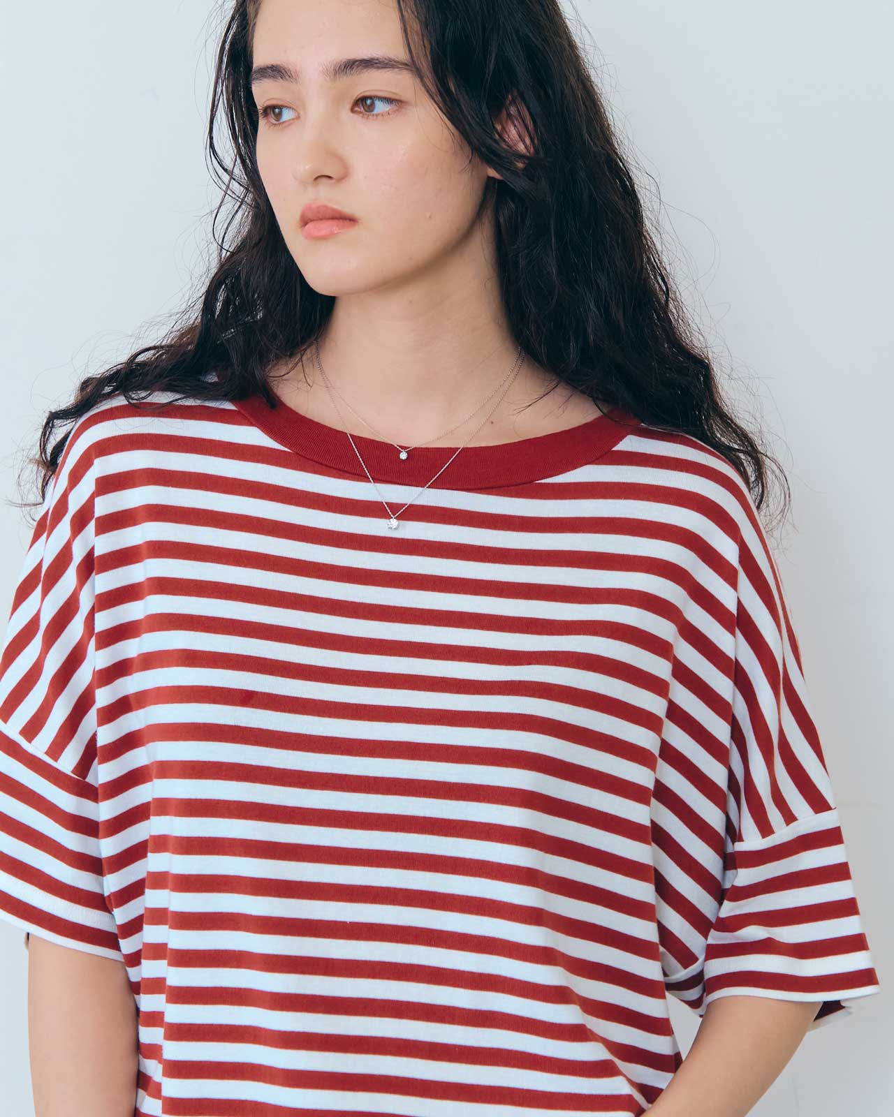 FRENCH STRIPED HALF SLEEVE TEE