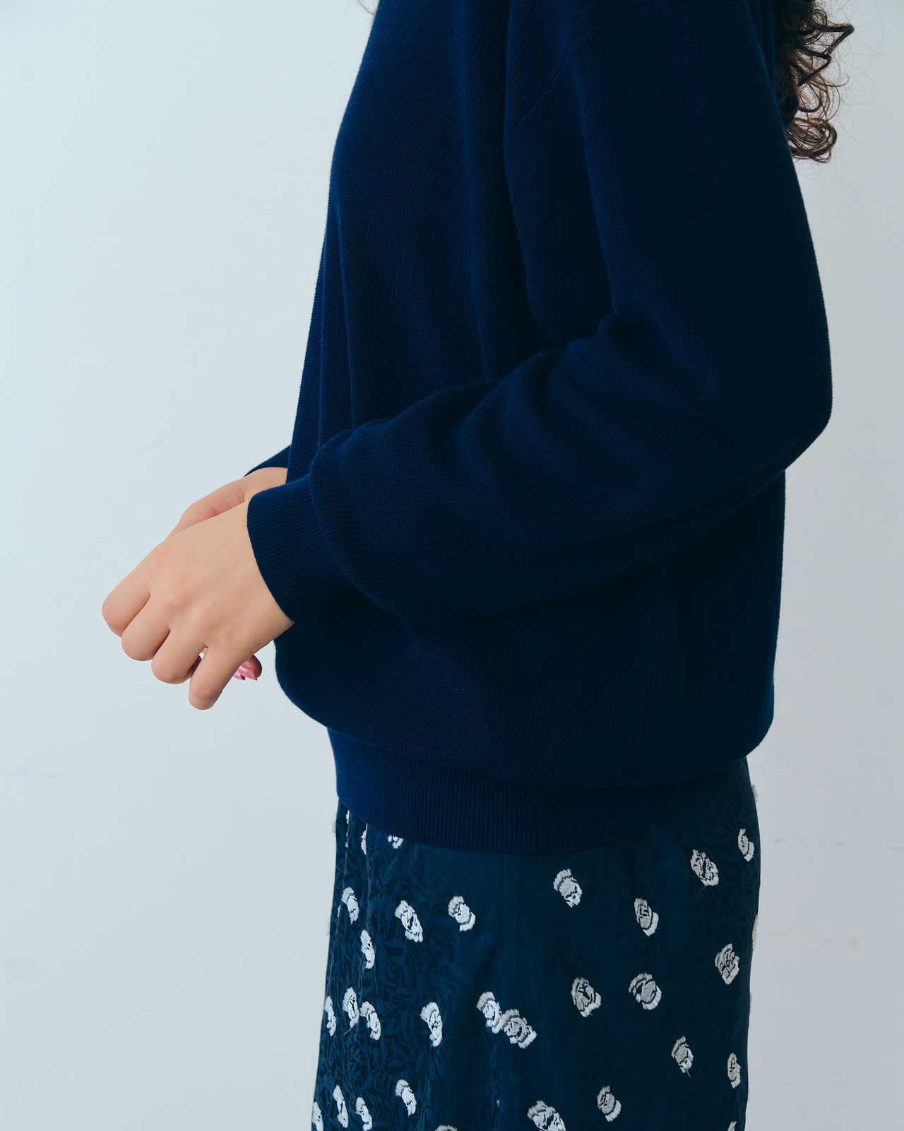 HIGH TWISTED COTTON KNIT PULLOVER