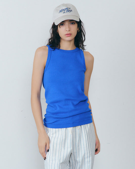 【BLUE】CIRCULAR RIB TANKTOP