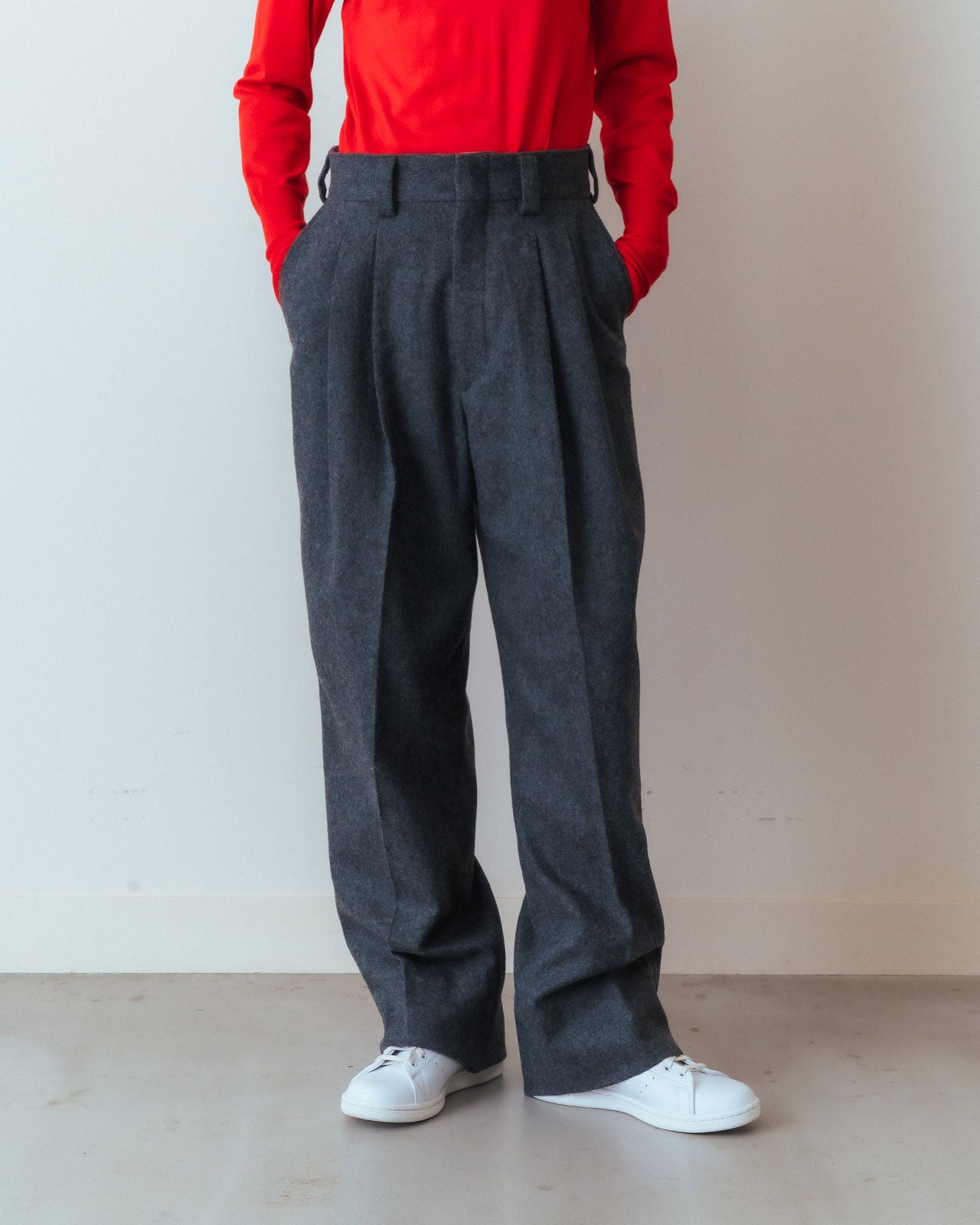 WOOL FLANNEL TOMBOY PANTS