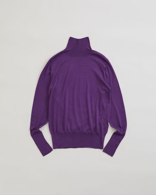 【9月中旬お届け】COTTON SILK HIGH NECK KNIT