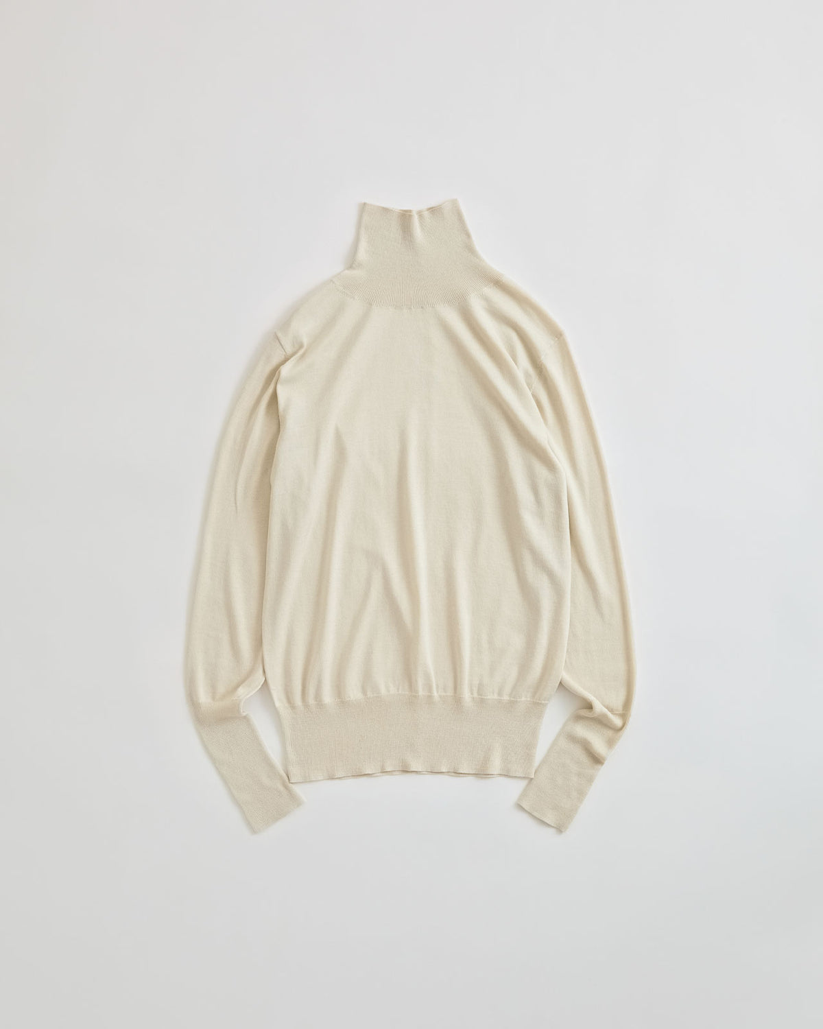 【新色:LIGHT BEIGE】COTTON SILK HIGH NECK KNIT