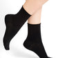 BLEUFORET SOLID COLORS VELVET COTTON ANKLE SOCKS