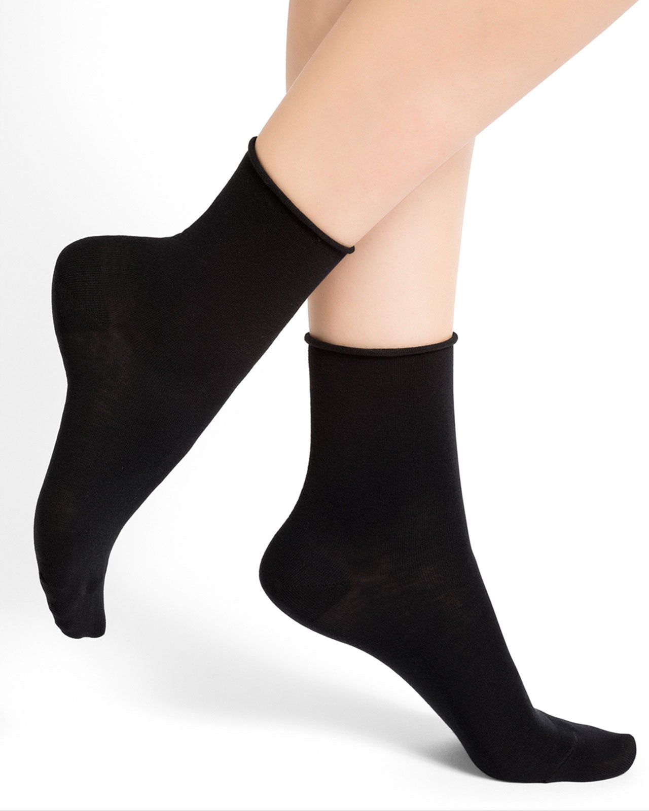 BLEUFORET SOLID COLORS VELVET COTTON ANKLE SOCKS