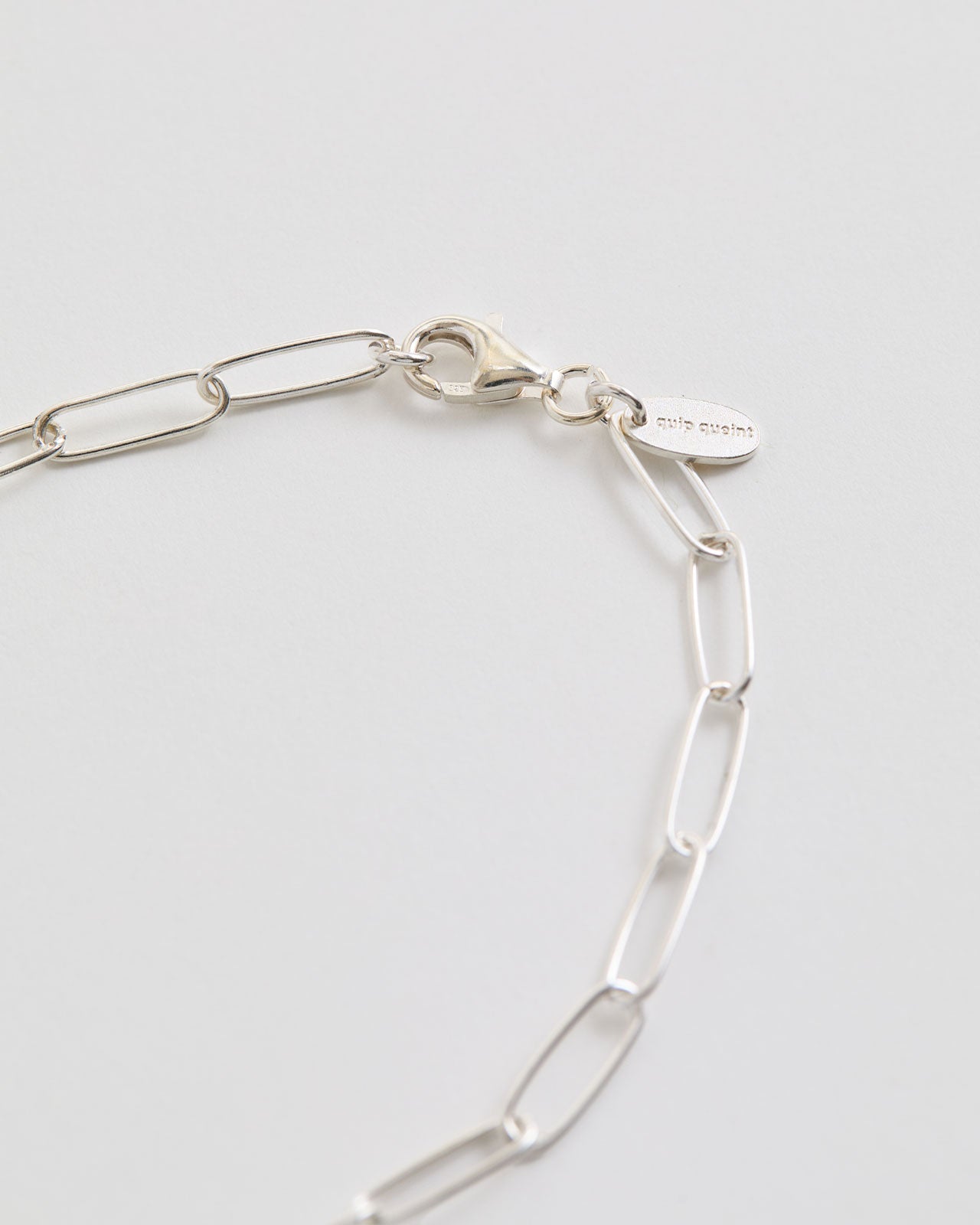 quip queint rectangle chain long necklace(SILVER)