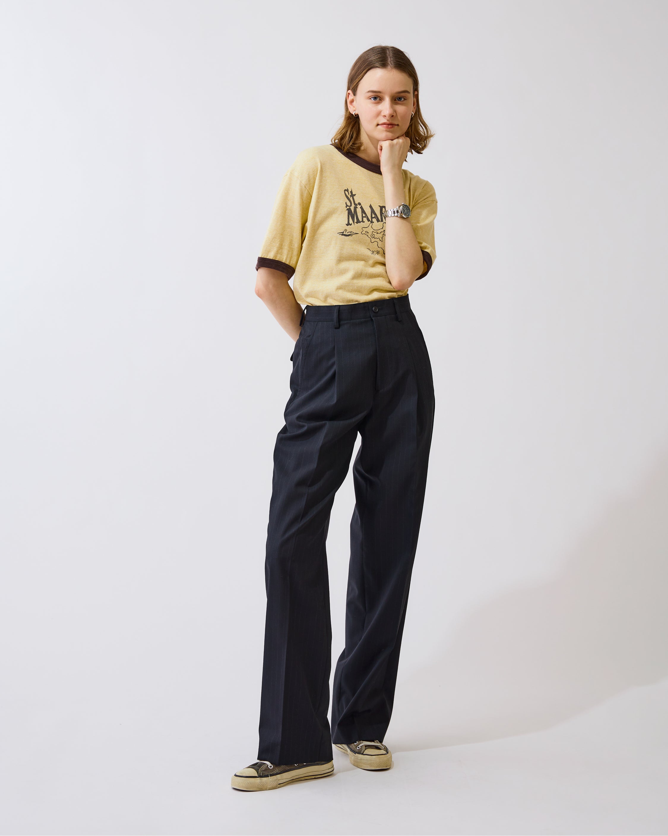 PIN STRIPE SLACKS – Shinzone