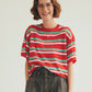 MULTI STRIPED CREW NECK KNIT
