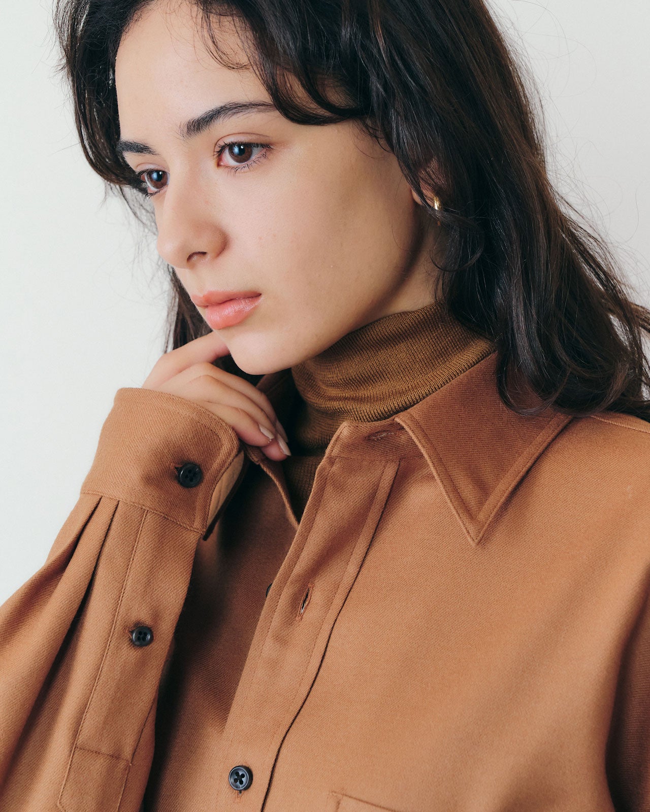 COTTON SILK HIGH NECK KNIT