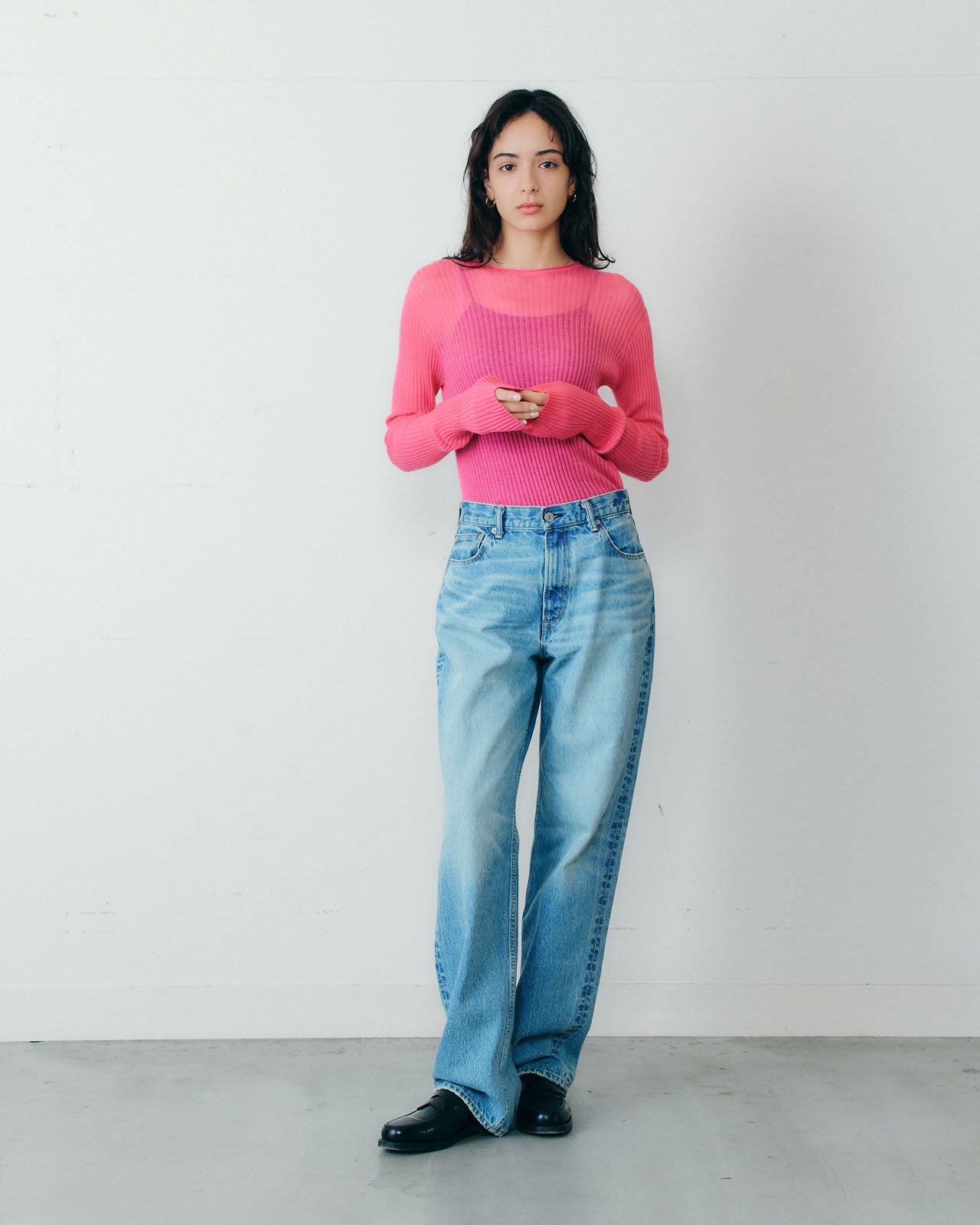 【9月下旬お届け】CASHMERE SILK RIB KNIT