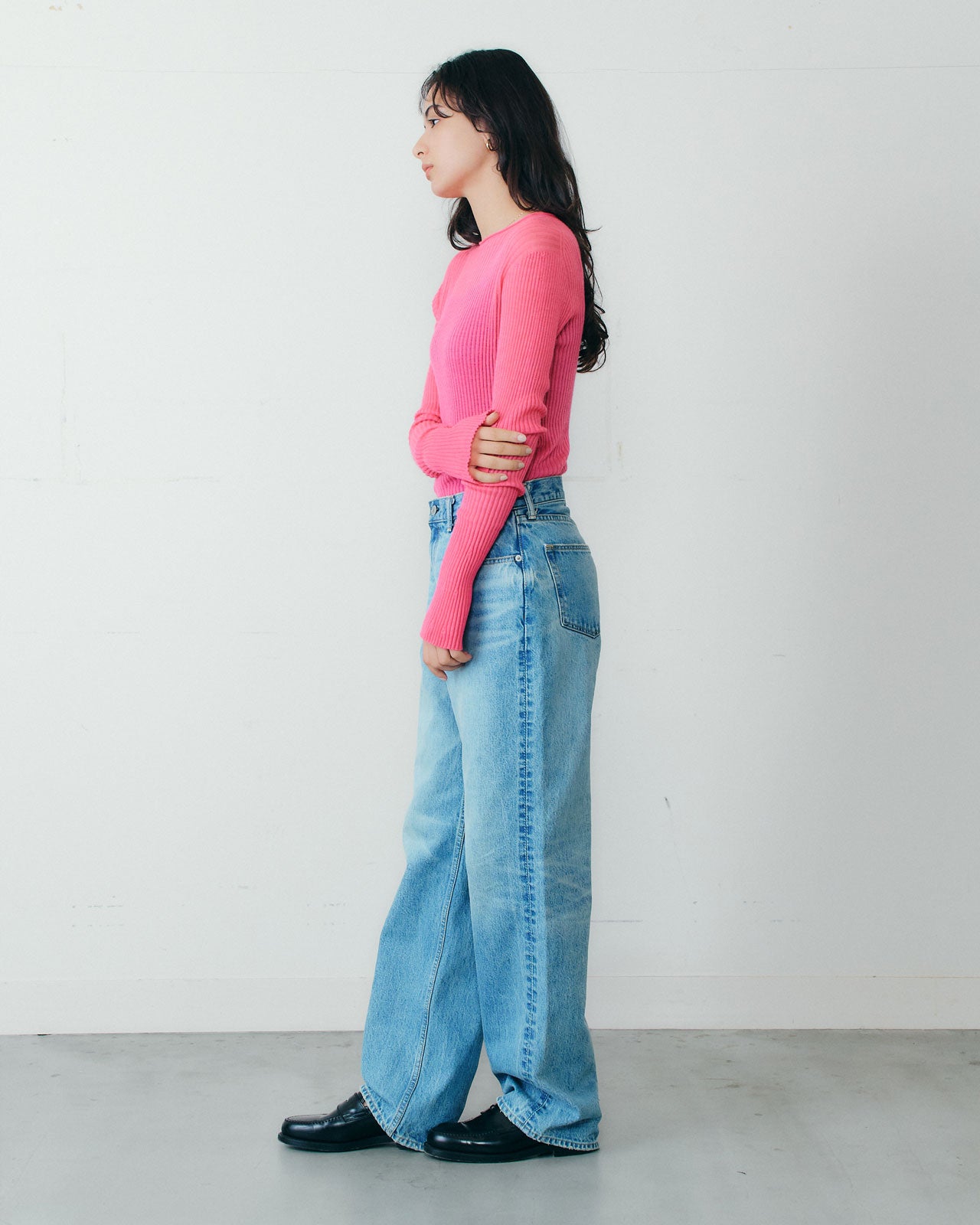 【9月下旬お届け】CASHMERE SILK RIB KNIT