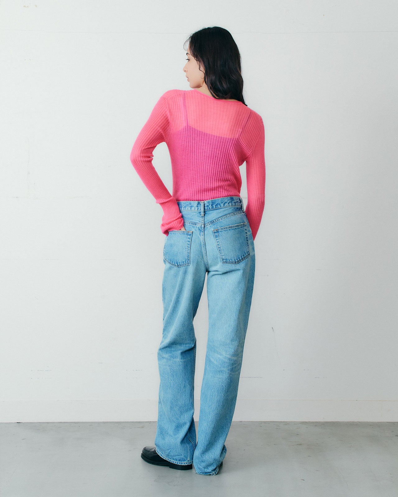 【9月下旬お届け】CASHMERE SILK RIB KNIT