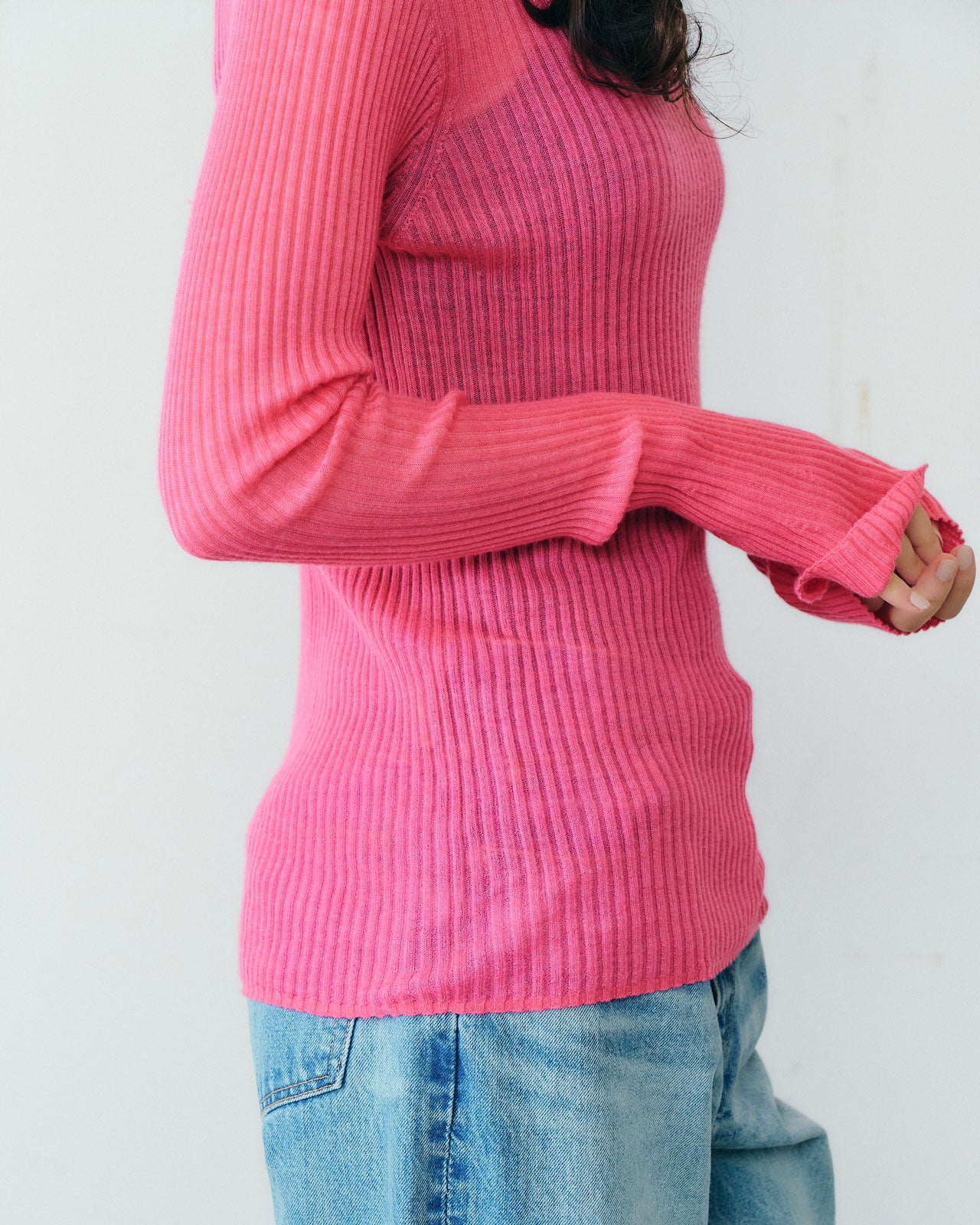 【9月下旬お届け】CASHMERE SILK RIB KNIT