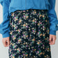 FLOWER BOUQUET PRINTED SATIN SKIRT