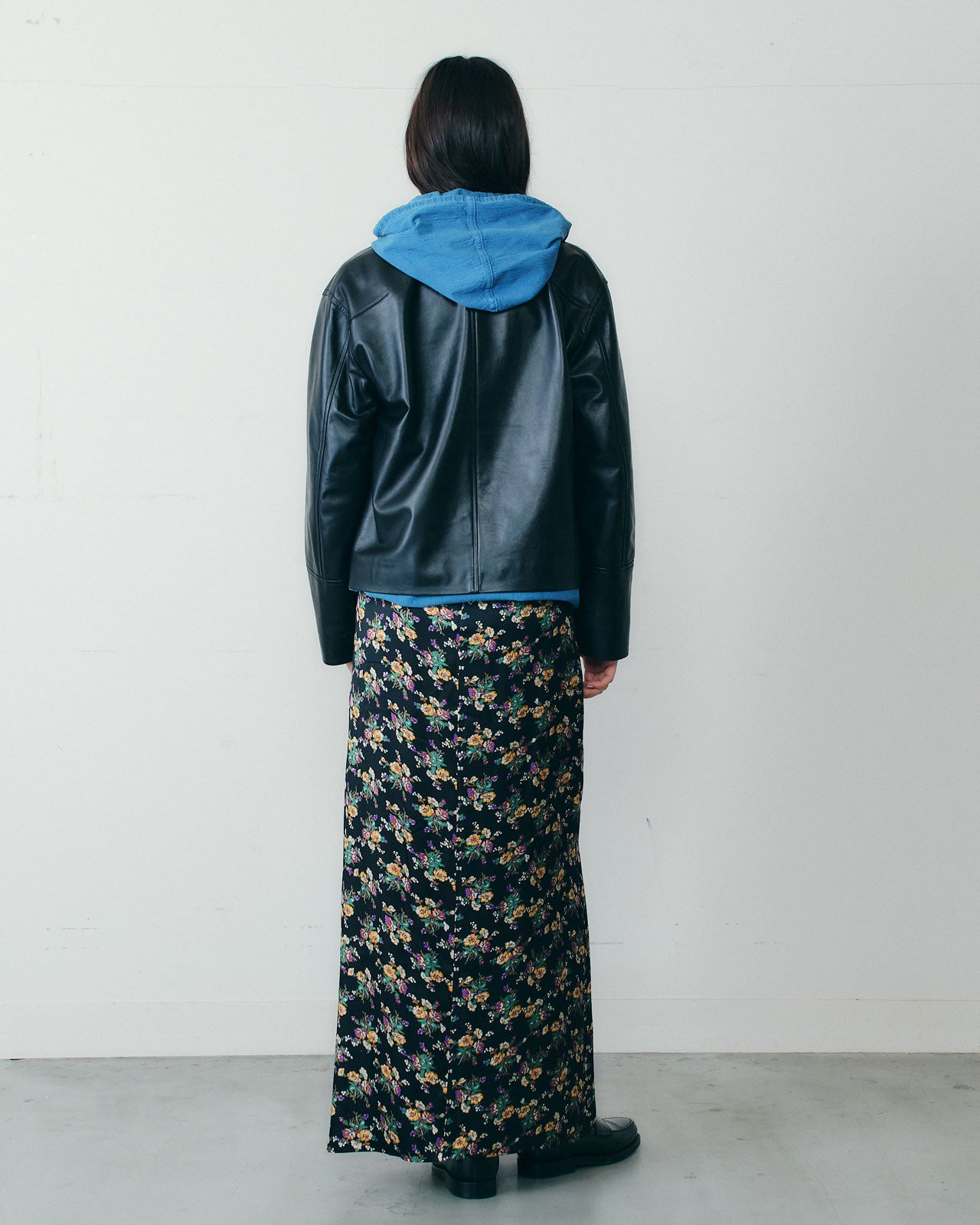 FLOWER BOUQUET PRINTED SATIN SKIRT