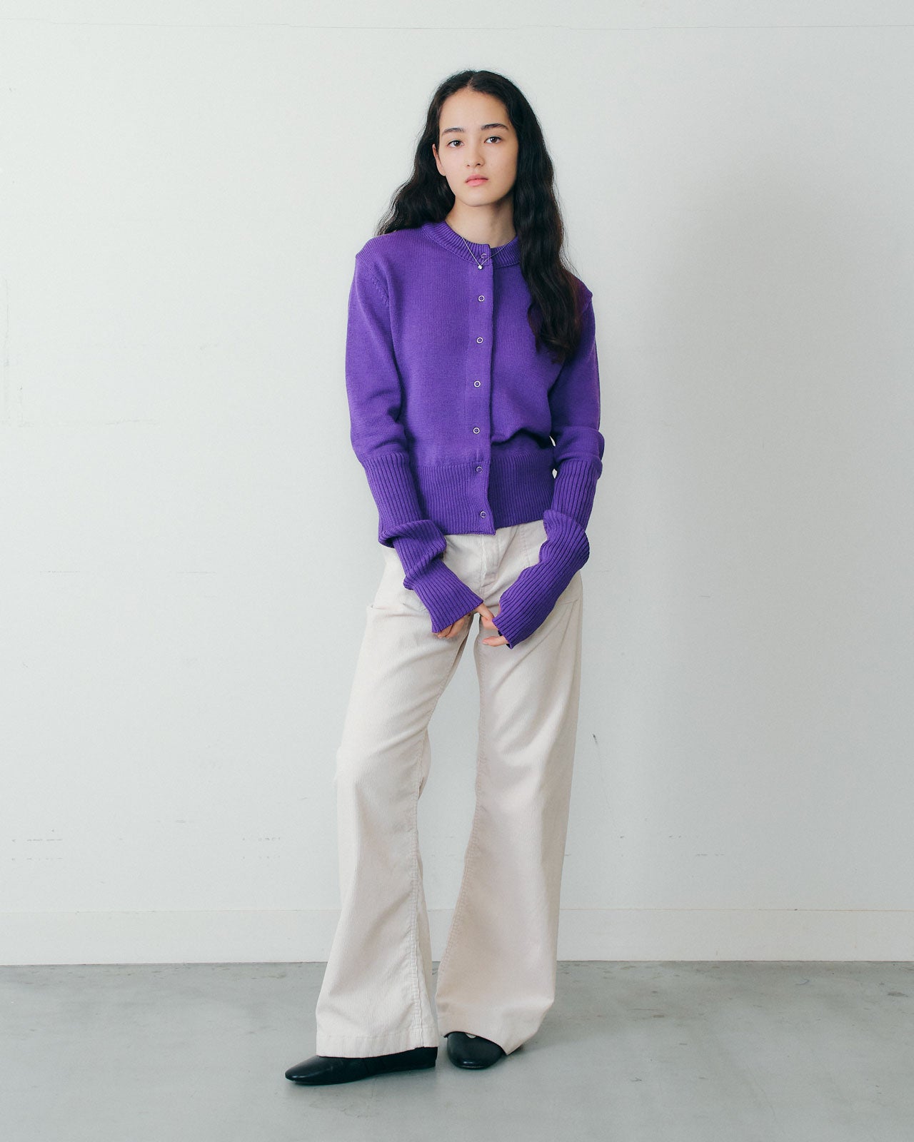 Shinzone（シンゾーン）】LONG RIB CARDIGAN