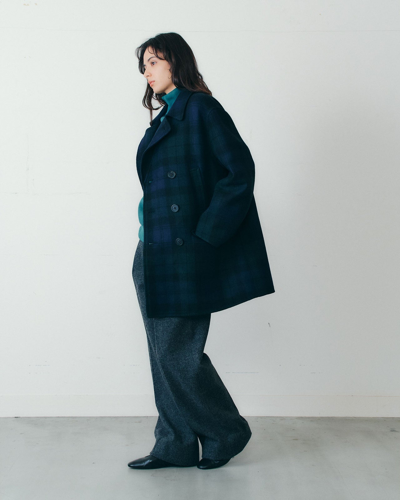 【10月中旬入荷予定】OVERSIZED WOOL PEACOAT (Lovat)