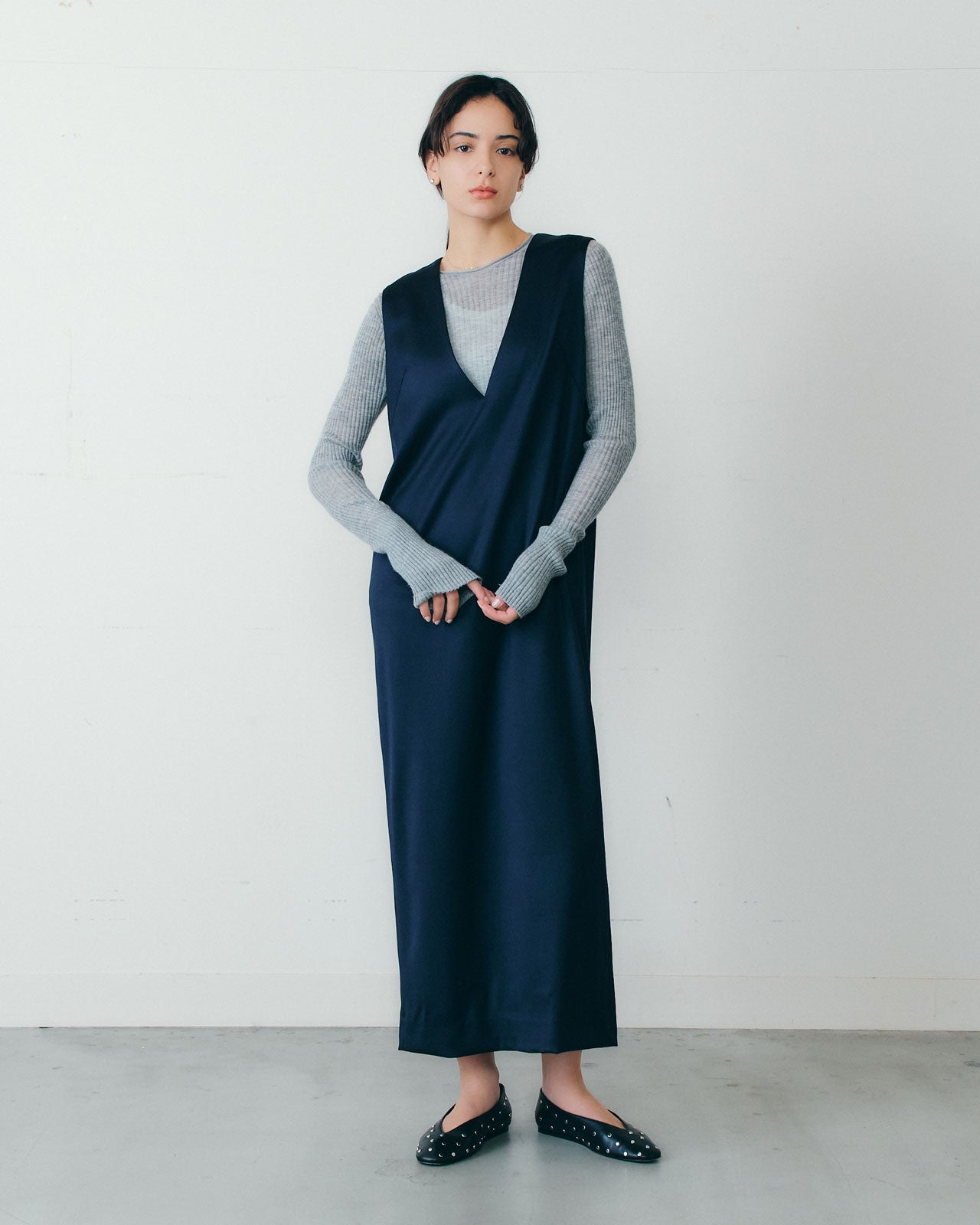 【9月下旬お届け】CASHMERE SILK RIB KNIT